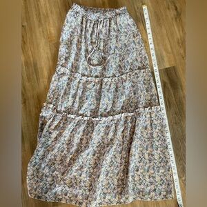 Sienna Sky Tiered Floral Maxi Skirt XS Elastic Waist